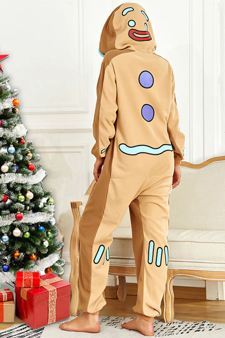 Christmas Funny Gingerman Hoodie Jumpsuit